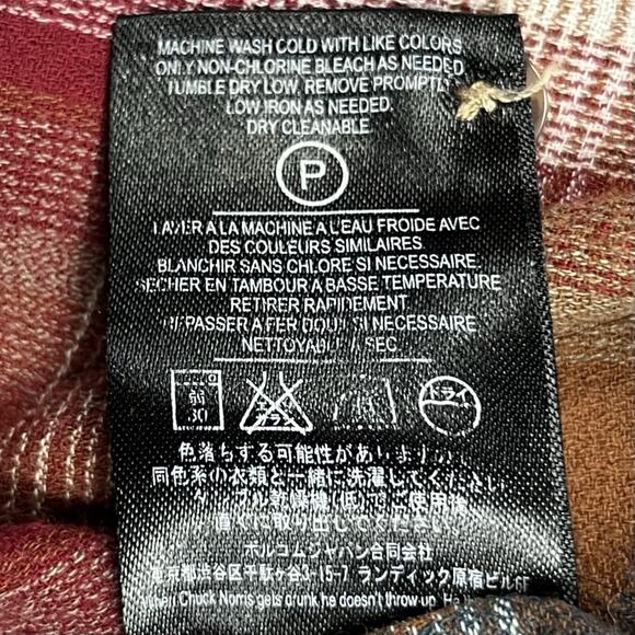 Volcom Shirt Mens Large Red Browning Sleeve Plaid Classic Fit Lumberjack Skater - Picture 11 of 11